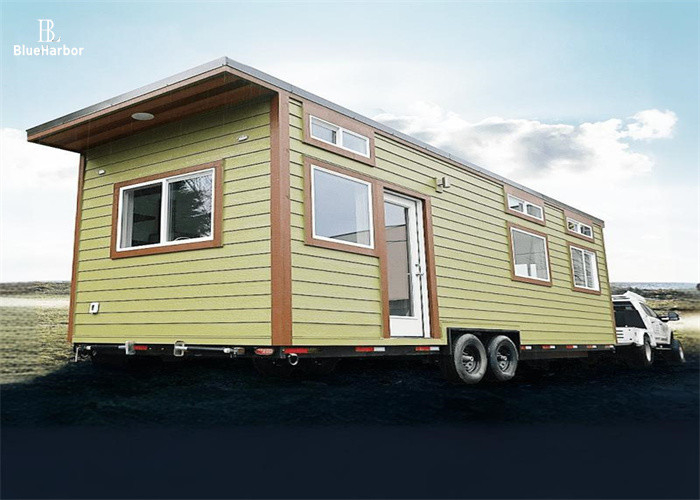Estructura de acero ligero Mini casas prefabricadas con remolque Beige de 3 toneladas para 2-3 personas