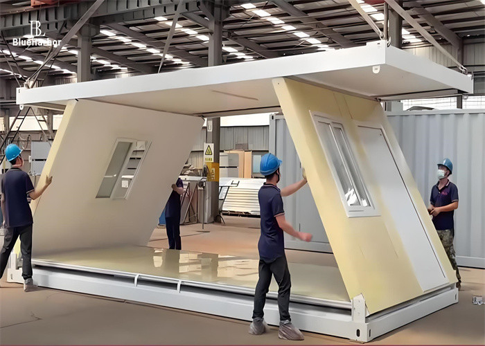 Casa prefabricada expandible en forma de Z fácil de instalar con 4 ventanas y 1 puerta Carga viva en el suelo 2.0 KN/m2